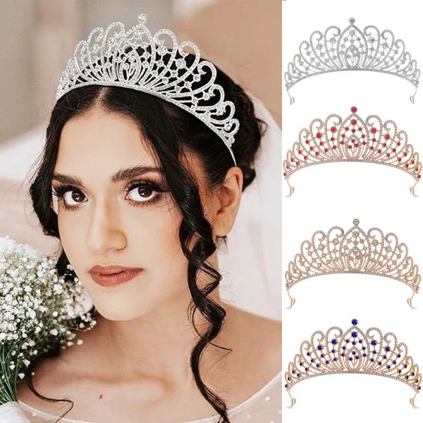 Damen Elegante Strass-Tiara mit floralen Details