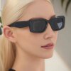 Damen Modische Sonnenbrille mit markantem quadratischem Rahmen und UV-Schutz