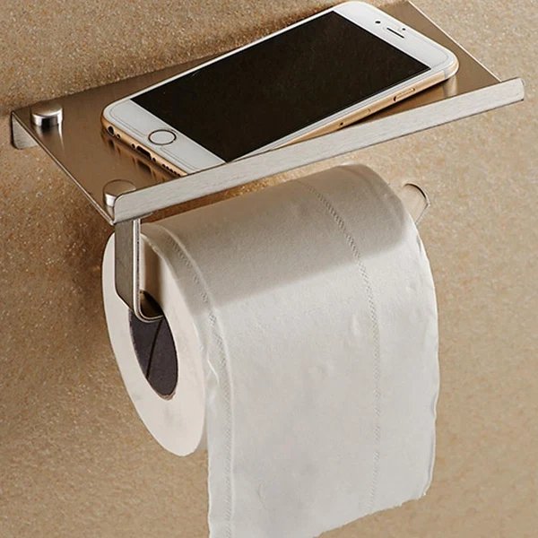 Edelstahl Toilettenpapierhalter mit Regal