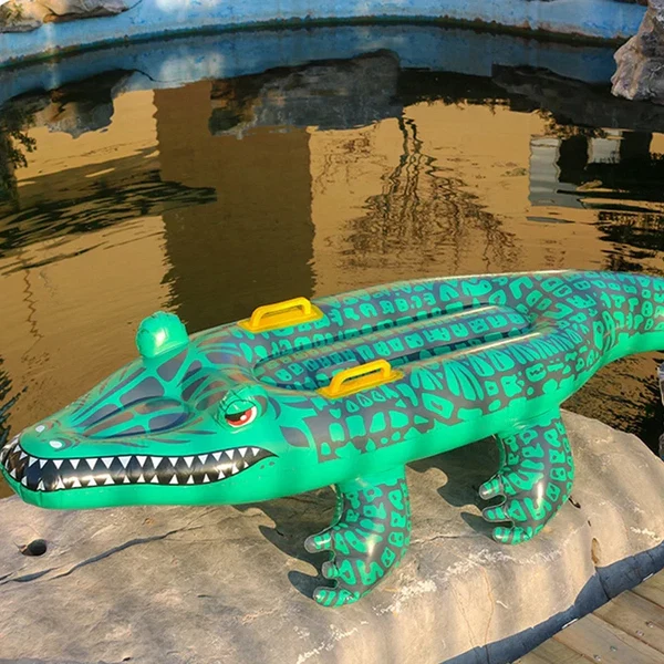 Floatoro Inflatable Krokodil Schwimmspielzeug für Kinder & Erwachsene | Schwimmspielzeug für Strand, Pool & Sommerparty | Langlebiges PVC-Wasserbett Hover Image