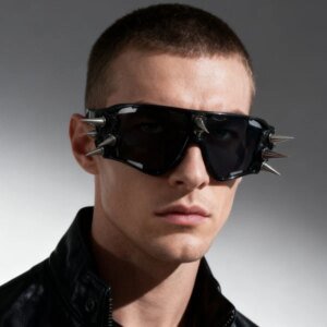 Damen edgy Sportsonnenbrille mit spitzen Akzenten