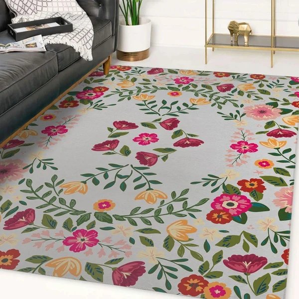Blumenmuster Teppich Hover Image