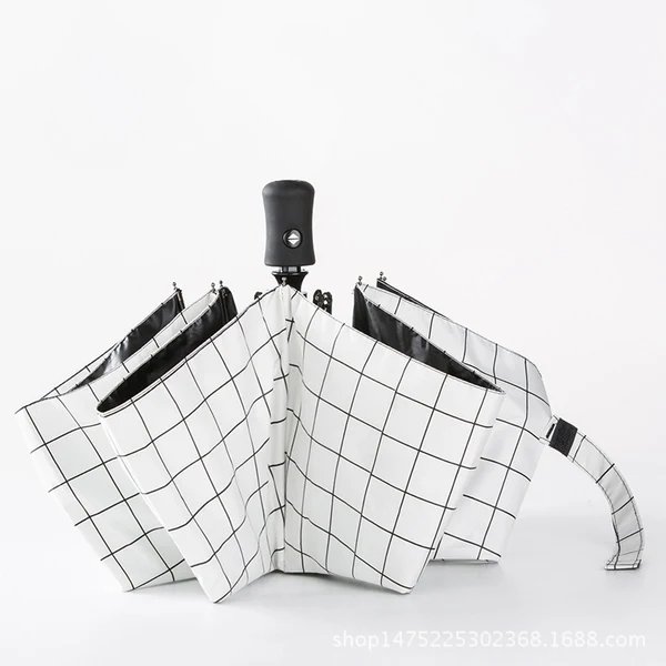 Damen Faltregenschirm mit elegantem Federdesign Hover Image