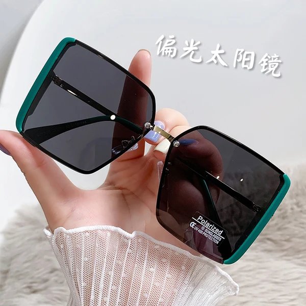 Damen Oversized quadratische Sonnenbrille mit polarisierten Gläsern