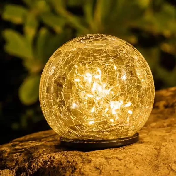 LED Gartenleuchten in Crackle-Glas Optik – Solar Kugellampen für Außenbereich und Dekoration