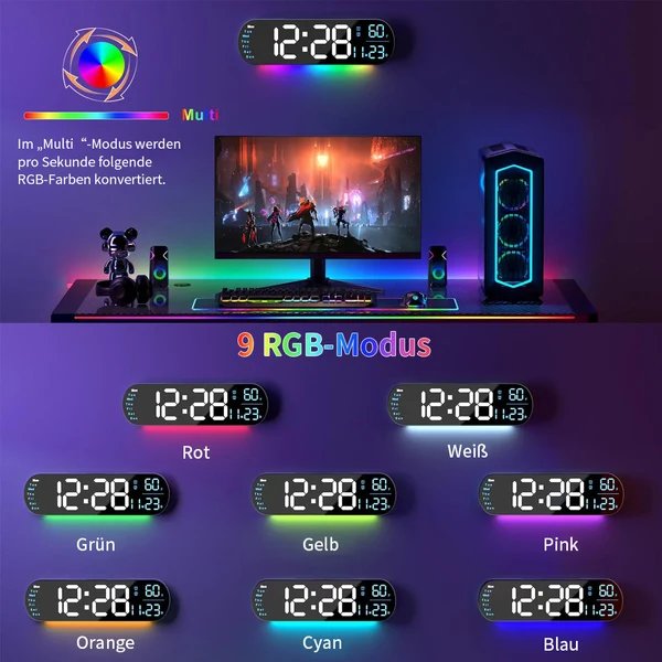 Saker Multifunktionsuhr mit LED-Anzeige Hover Image