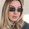 Damen quadratische Sonnenbrille mit hochwertigem Metallrahmen