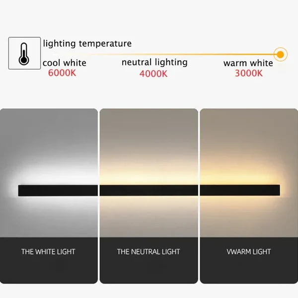 Lineare, minimalistische schwarze LED-Außenwandleuchte Hover Image