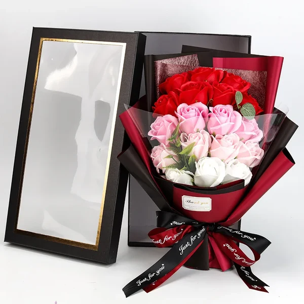 Romantischer Rosenstrauß aus Seife – Geschenk zum Valentinstag Hover Image