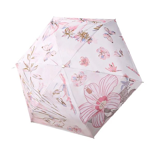 Damen Faltbarer Regenschirm mit stilvollem Blumenmuster