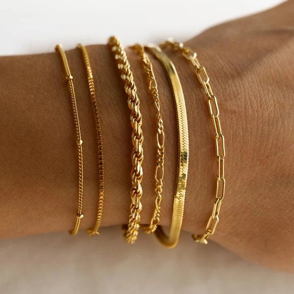 6er Set Klassische Armbänder Stapeln