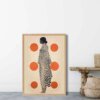 Beige, Schwarz & Orange Modeillustration Druck