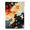 Abstrakter Flüssigkunstdruck Blau, Orange und Rot Nr. 5