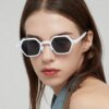 Damen Geometrische Sonnenbrille im modernen Hexagon-Design