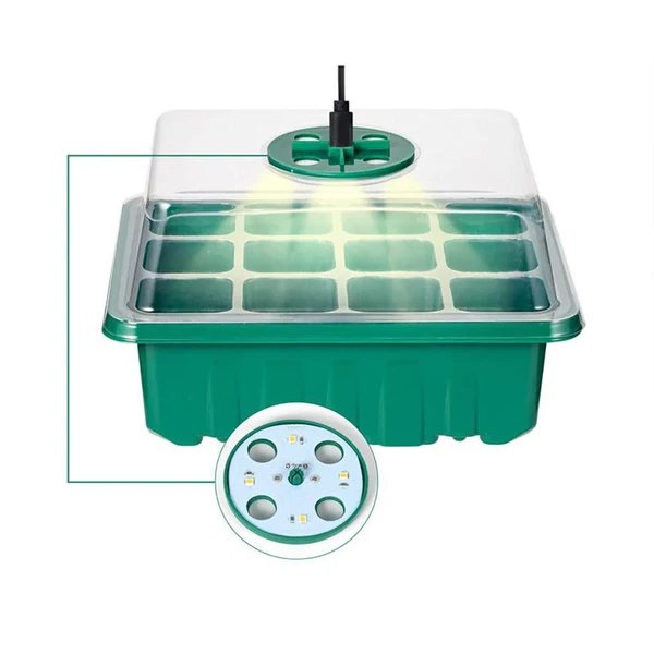 Saatstarter-Schalen mit Pflanzenlicht, 5 Sets