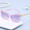 Damen Cat-Eye Sonnenbrille mit luxuriösem transparentem Rahmen