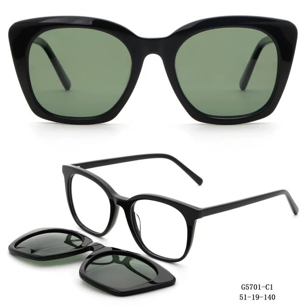 Damen Retro-inspirierte Sonnenbrille mit abnehmbaren Gläsern