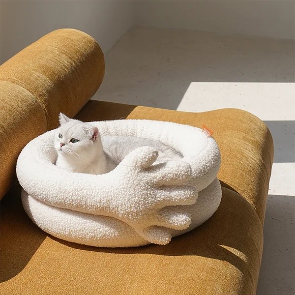 Pawsome Gesture Haustierbett Bequem Plüsch Hund Katze Bett Abnehmbares Kissen