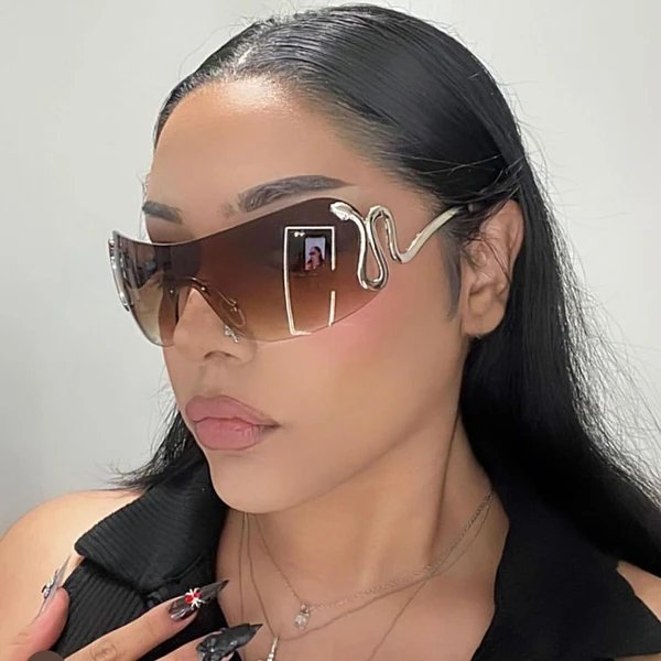 Damen futuristische Sportsonnenbrille mit verspieltem Design