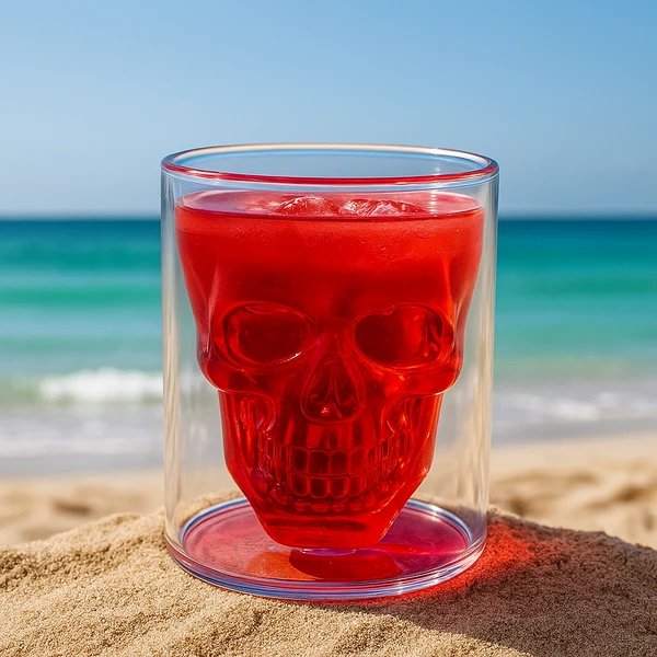 3D Skull Head Double Trinkglas Hover Image
