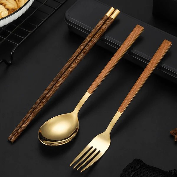 Edelstahl Bestecksets Mit Holzgriff