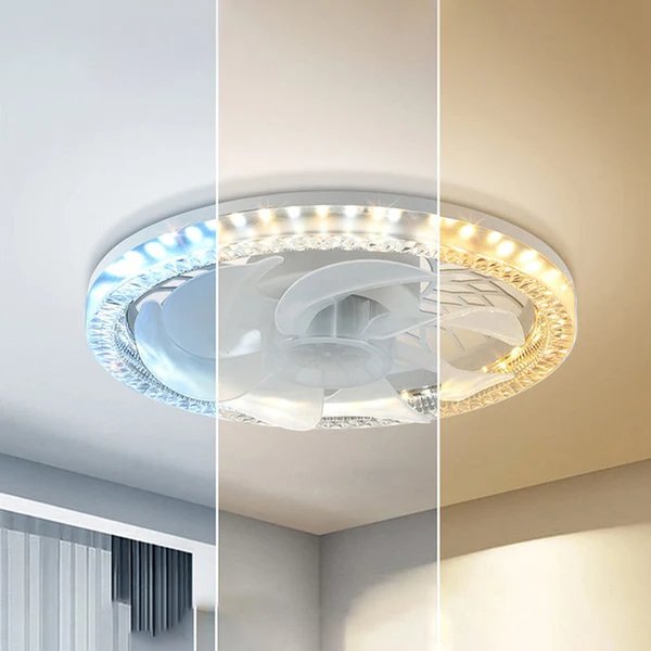 2-in-1 Stumm Einstellbare Ventilatorlampe mit Fernbedienung Hover Image