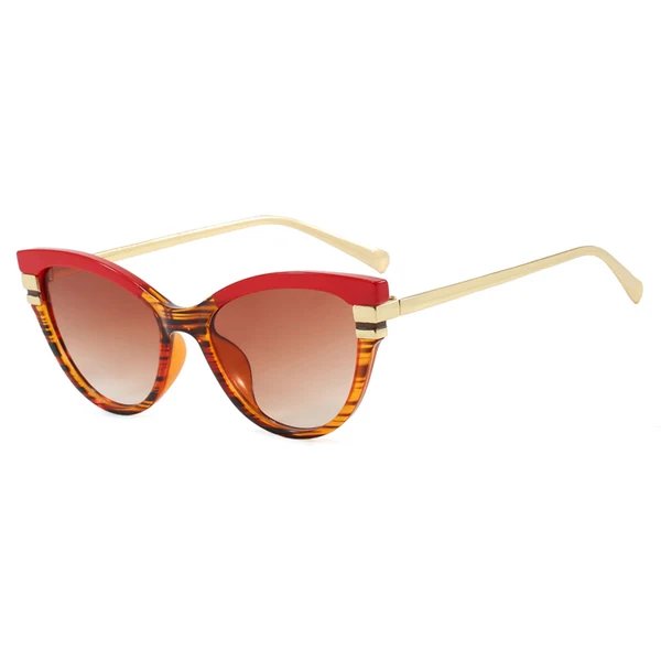 Damen Cat-Eye Sonnenbrille mit eleganten Metallakzenten