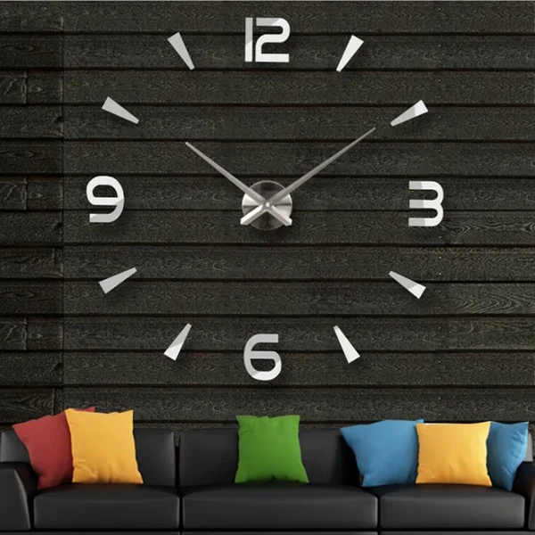 Große Wanduhr DIY 3D Selbstkleber Spiegel Acryl Wanduhr für Küche Esszimmer Wohnzimmer Kreative Wohnkultur Hover Image
