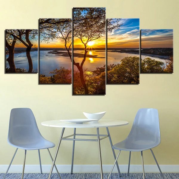 Warme Landschaft – Leinwandbild