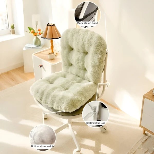 Weicher Sitzkissen aus Kunstpelz – Extra dick & kuschelig | Perfekt für Stuhl und Sofa Hover Image