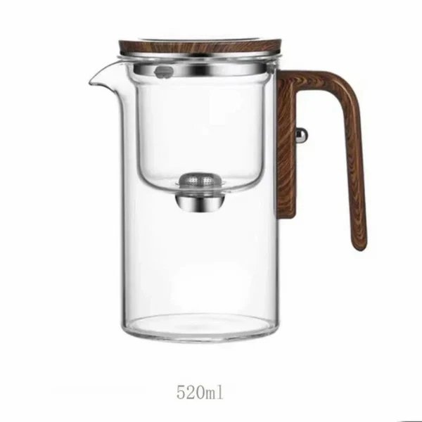 widerstandsfähige Glaskanne mit Holzgriff – Elegante Infusionskanne
