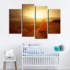 Warmer Morgen, 4-teiliges Leinwandbild