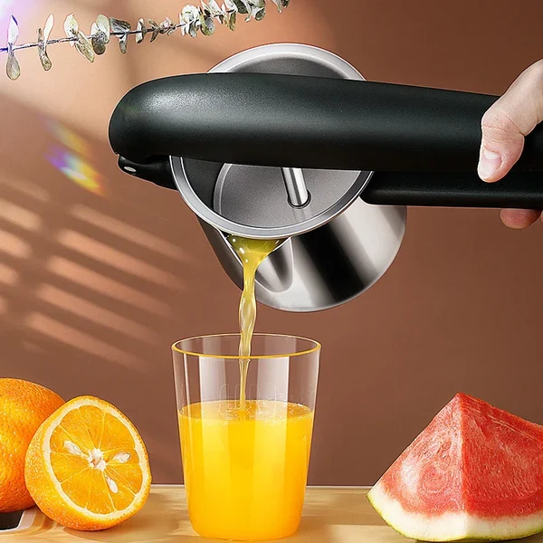 Pressano Manuelle Saftpresse aus Edelstahl | Patentiertes Design | 50 % höhere Saftausbeute | Für Zitrus, Granatapfel & mehr