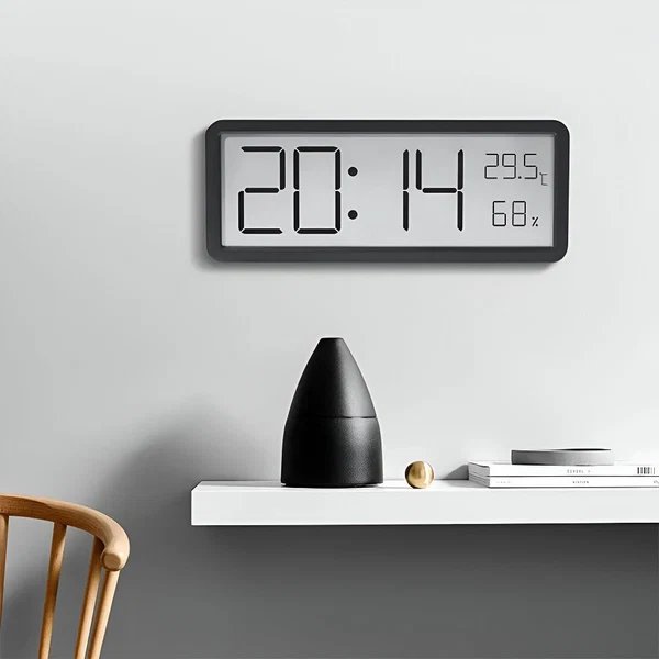 Digitale LED-Wanduhr – Großes Display mit Temperatur- und Luftfeuchtigkeitsanzeige Hover Image