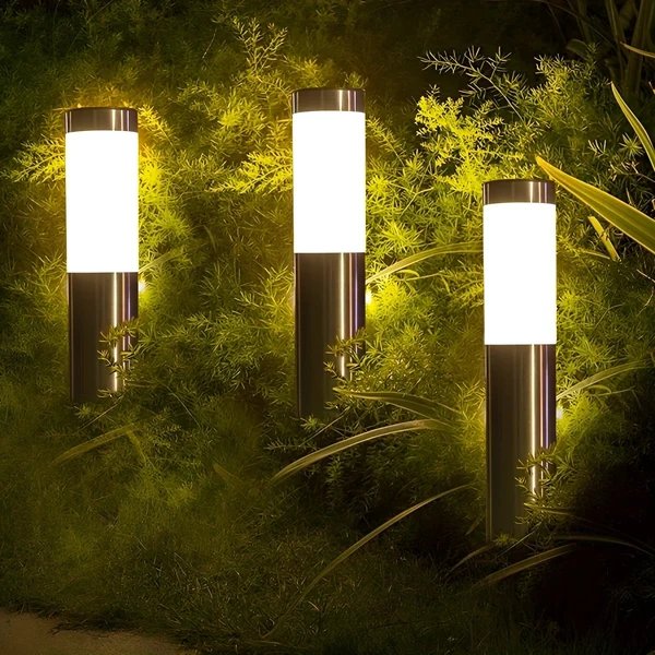 LED Gartenleuchten Zylindrisch im 2er Set aus Edelstahl Hover Image