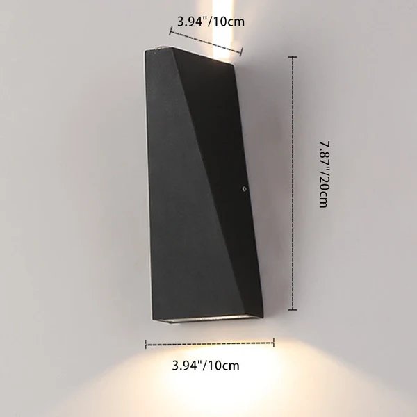 Moderner Minimalistischer Aluminium Auf- und Abwärts Beleuchteter LED-Wandstrahler für Außenbereich Terrasse