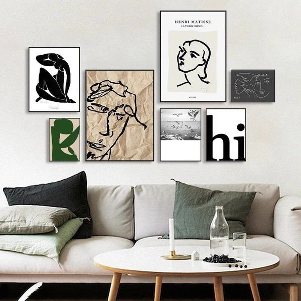 Vintage abstrakte Matisse Linienfigur minimalistisch Europa Hover Image