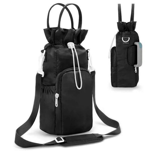 Damen Sportliche Wasserflasche-Tasche mit isolierendem Innenfach und verstellbarem Tragegurt