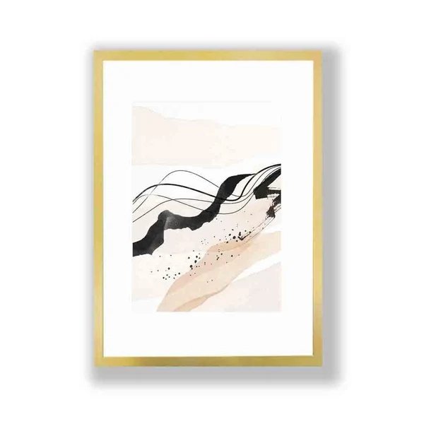Abstrakte beige-schwarze Landschaft 01