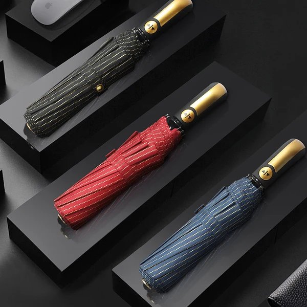 Damen automatischer Faltregenschirm mit hochwertiger Windresistenz und elegantem Design