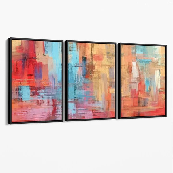 Abstrakte Kunstdrucke von Gemälden Rot Blau Gelb Leinwand