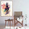 Aquarellpferd, farbenfroh - Leinwandbild