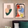 Moderne skandinavische abstrakte Figur – Leinwandbild