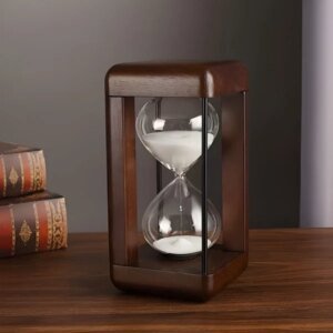 Sanduhr mit Massivholzrahmen – Hochwertig und dekorativ | 30 Minuten für Büro, Schreibtisch und Zuhause Hover Image