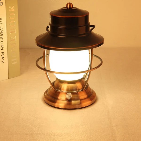 Traditionelles Bauernhaus Wasserdichte Wiederaufladbare Eisen Acryl Zylinder LED Tischlampe Für Unterhaltungsraum