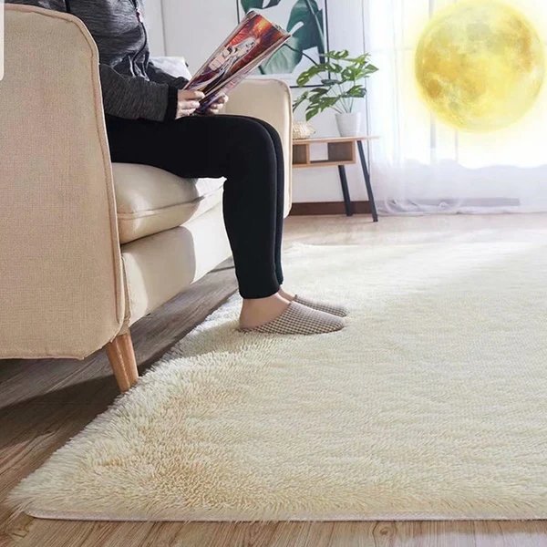 Flauschiger Uniflieder Teppich Mehrfarbiger Freizeitteppich Synthetisch Waschbar Haustierfreundlich rutschfester Teppich für das Wohnzimmer Hover Image