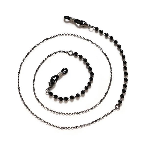 Premium schwarze Perlen Eyewear Kette