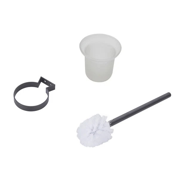 Modernes Badezimmerzubehörset Matt Schwarz/Grau Badezimmerregal/Handtuchhalter & Papierhalter