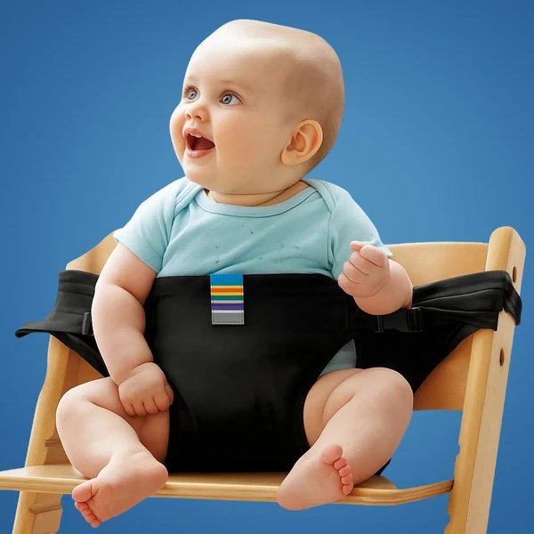 SeatGuard | Kindersitzgurt – Sicherer verstellbarer Sitz – Atmungsaktiver Baumwollstoff – Tragbare Sicherheitslösung zum Essen für reisende Eltern