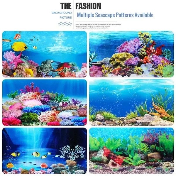 3D-Marine-Hintergrund für Aquarien-Dekoration Aufkleber & Poster Waren Dekoration Fischbehälter und Aquarien Zubehör Aquascape